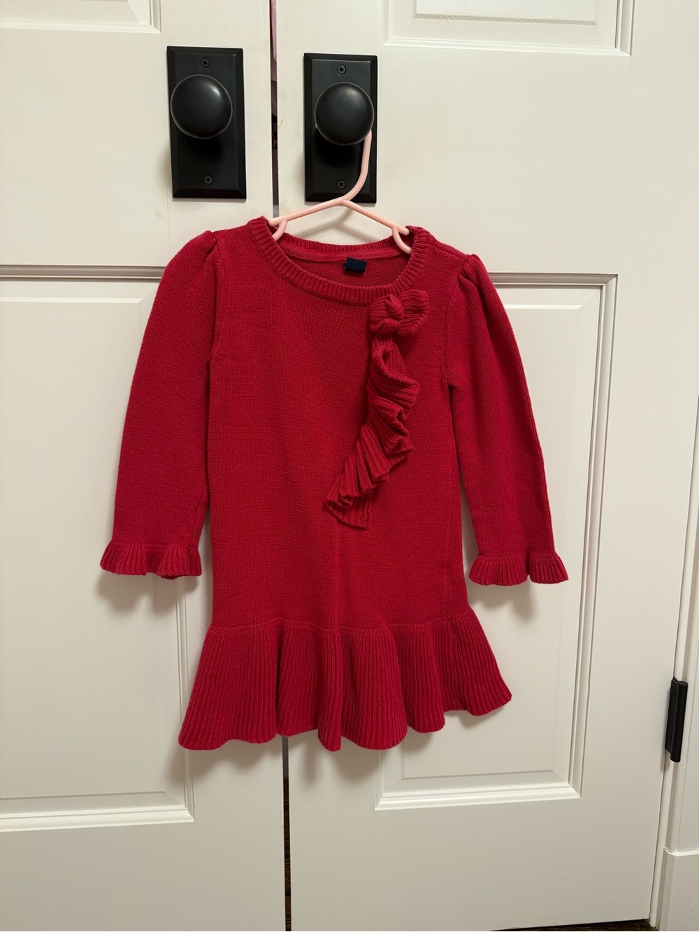 Baby Gap Toddler Red Ruffle Knit Sweater Dress